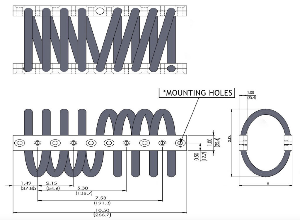 Isometric dimensions of Cable Isolators