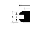 Isometric drawing of rubber grommet showing dimensions