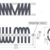 Isometric drawing for wire rope isolator showing dimensions